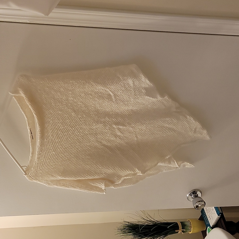 Poncho Coverup White Cecile Benac New Never Worn